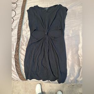 Cut Out Black T Shirt Dress